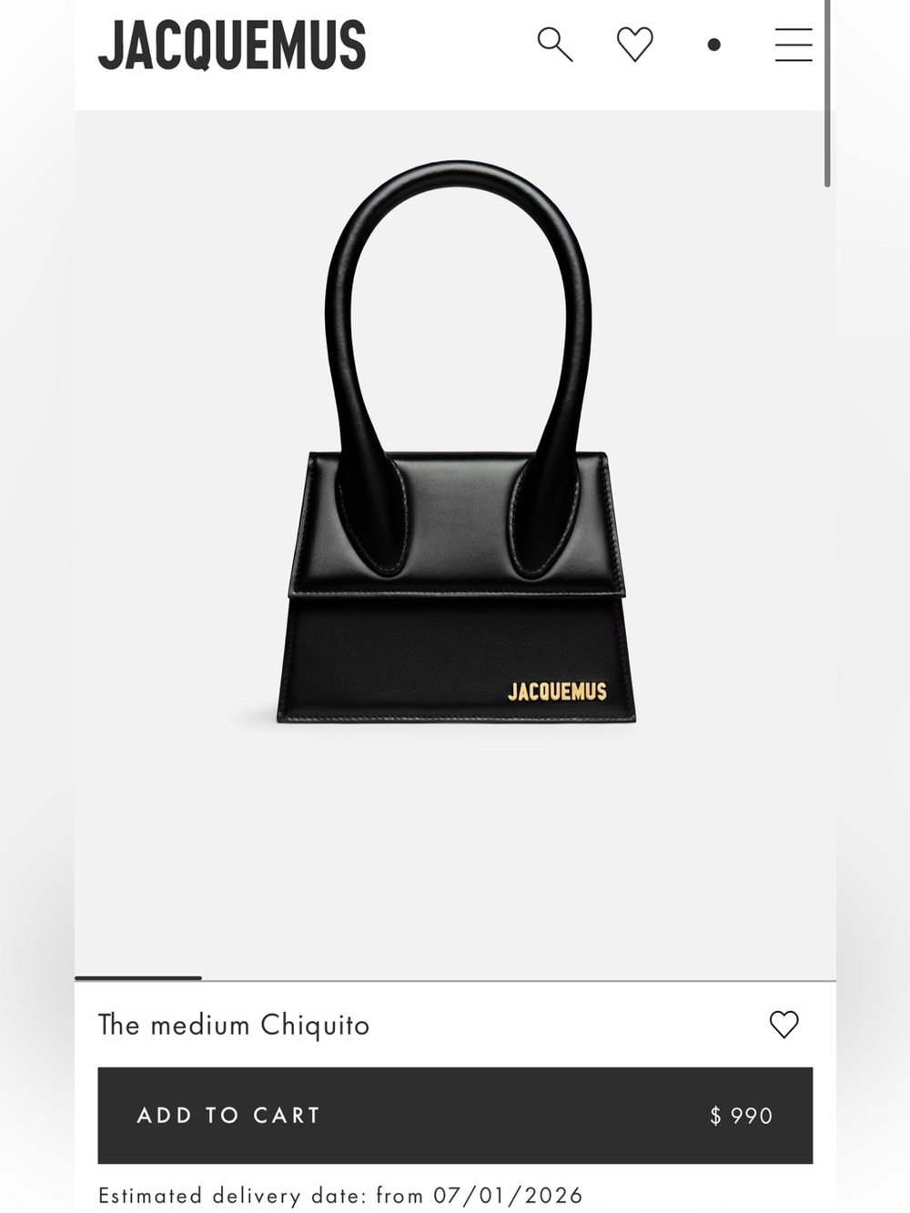 Jacquemus Black Le Chiquito Medium